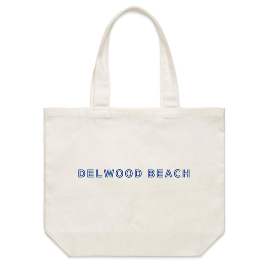 AS Colour - Shoulder Canvas Tote Bag Delwood Beach custom logo Navy font 