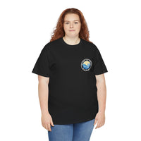 Heavy Cotton T-Shirt with free Canva custom designed logo front and back 