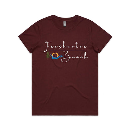 Lost Manly custom logo Freshwater Beach edition AS Colour Women's Maple Tee - Lost Manly Shop