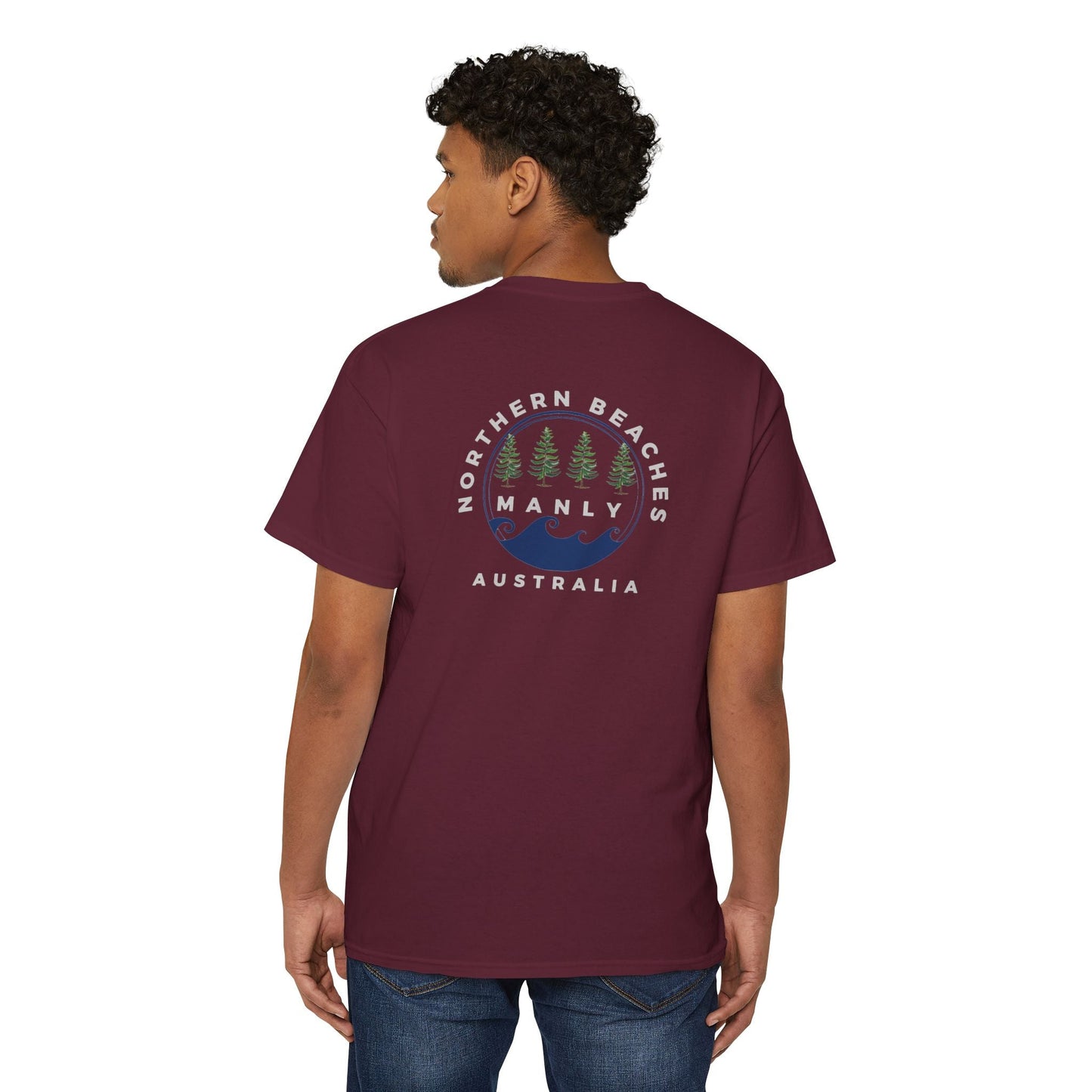 "The Westwood" Northern Beaches Manly Australia 2 different front/back Logos Heavy Cotton Pocket Tee Printify