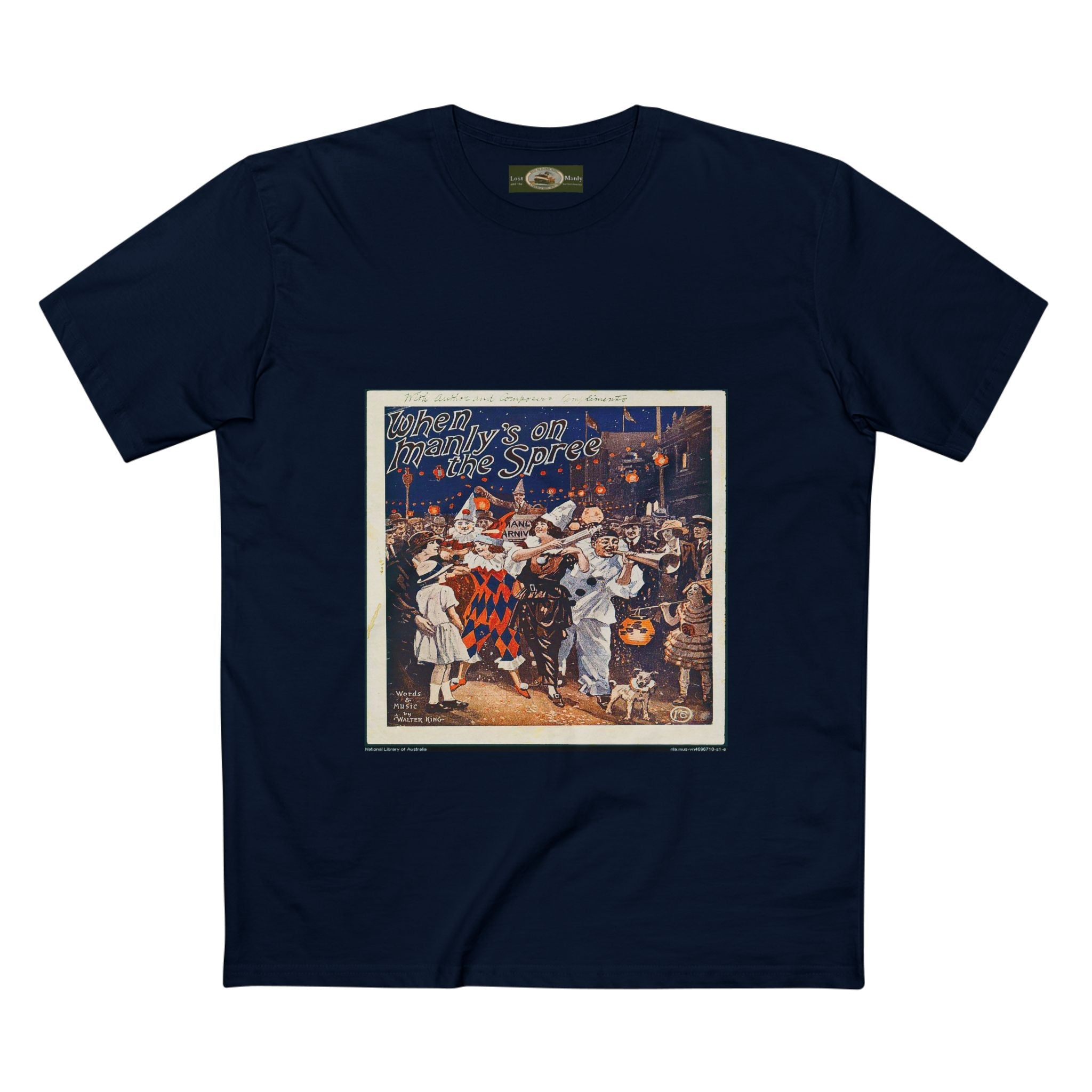 Vintage Manly Mardi Gras Staple Tee Printify