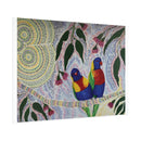 Two Rosellas in a Gum Tree Artist Kim's Dot Paintings Rolled Poster - Lost Manly Shop