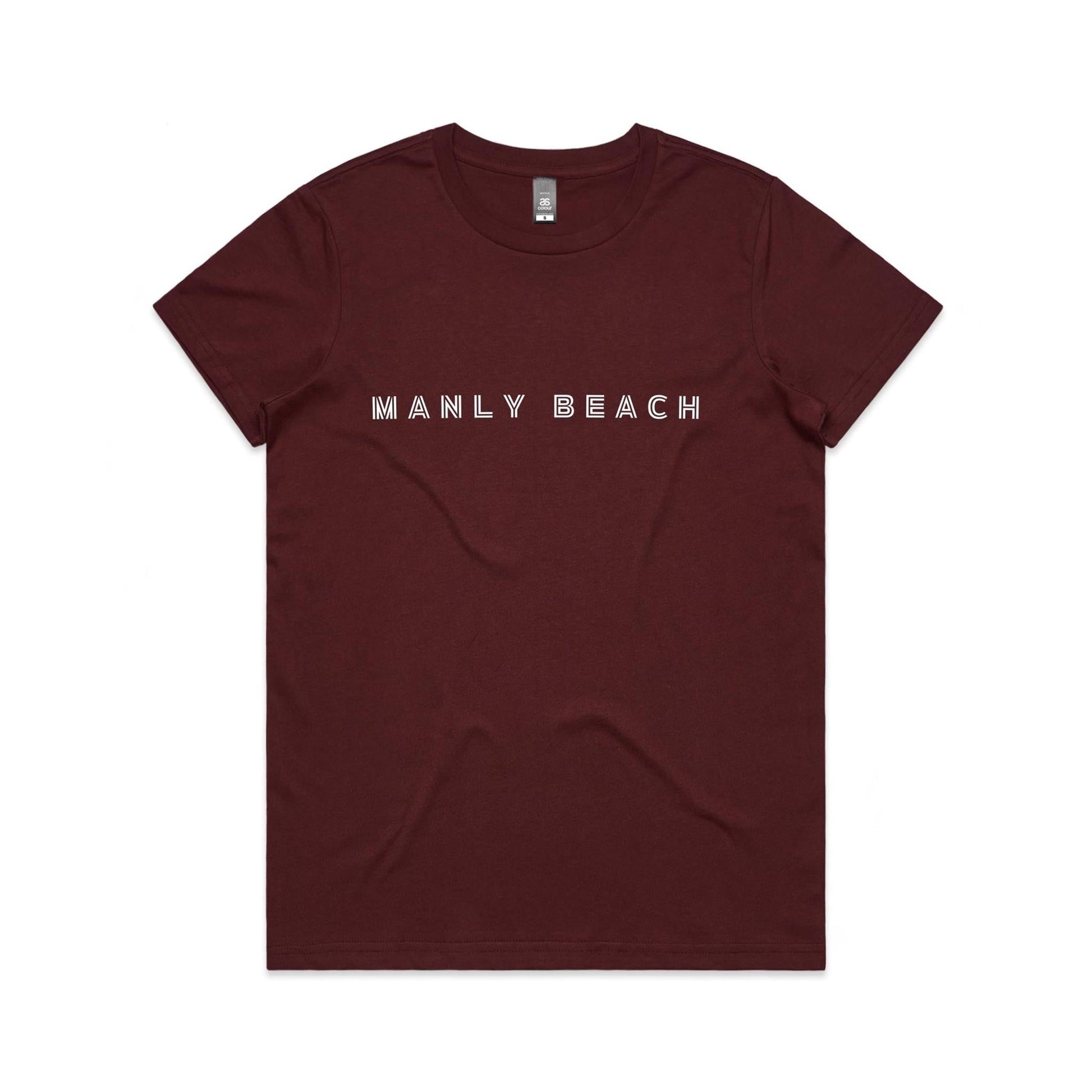 Manly Beach custom logo print on AS Colour Women's Maple Tee 