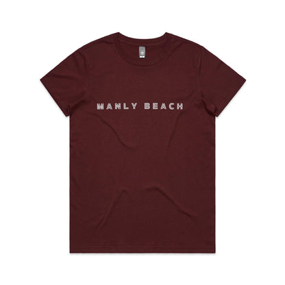 Manly Beach custom logo print on AS Colour Women's Maple Tee 