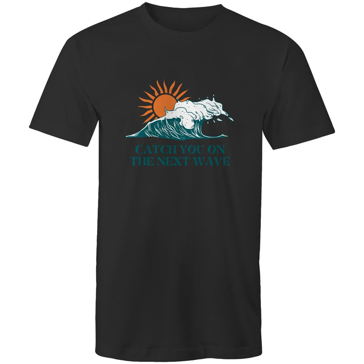 Mens T-Shirt Catch you on the next wave custom logo 