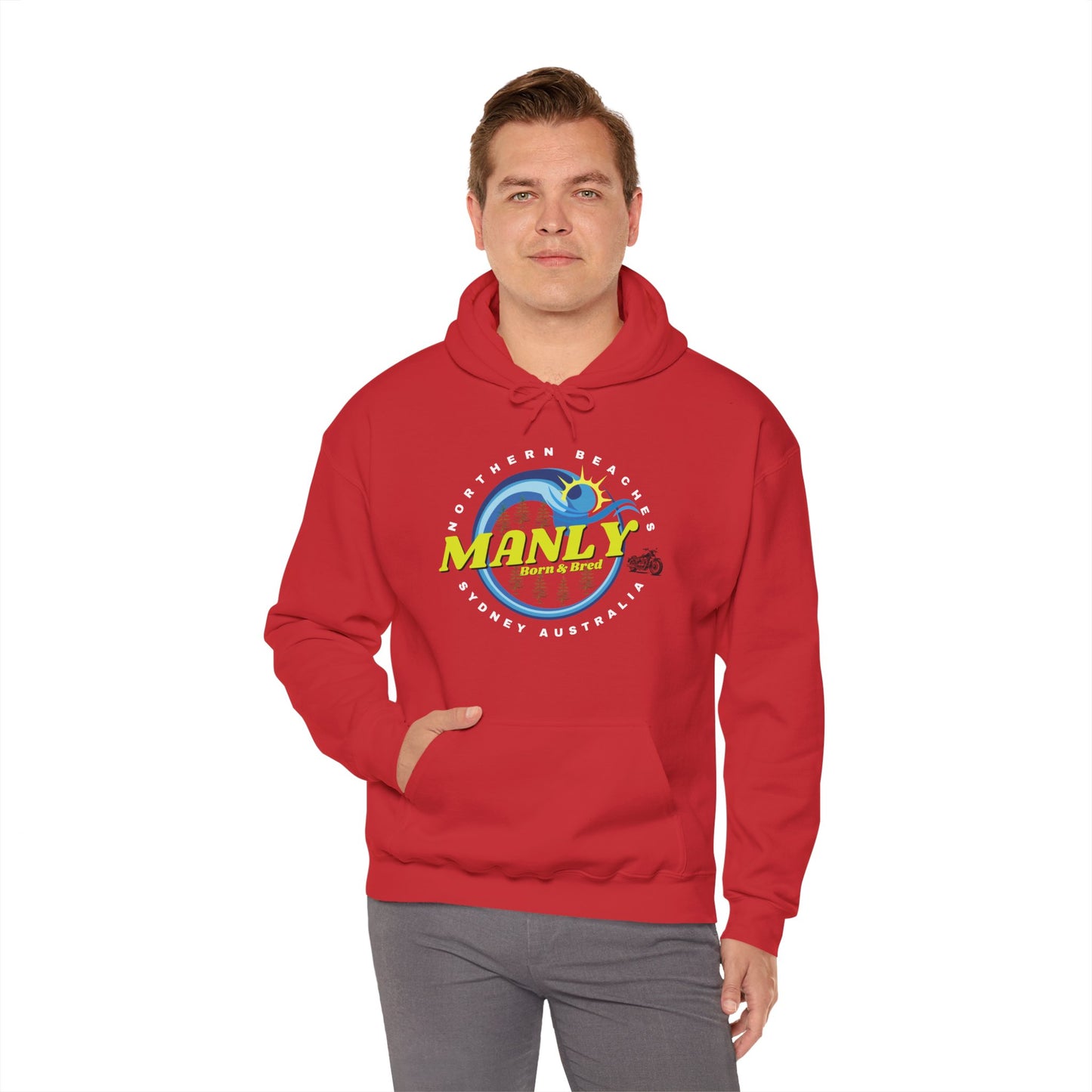 Lost Manly custom logo Manly Beach Surf Hoodie – Sydney Australia Vintage Surf Crest Hoodie - Lost Manly Shop