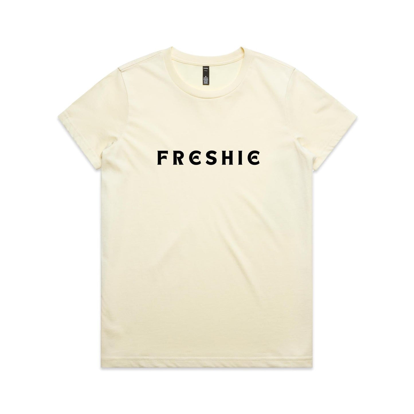 AS Colour Women's Maple Tee Freshie custom logo black font 