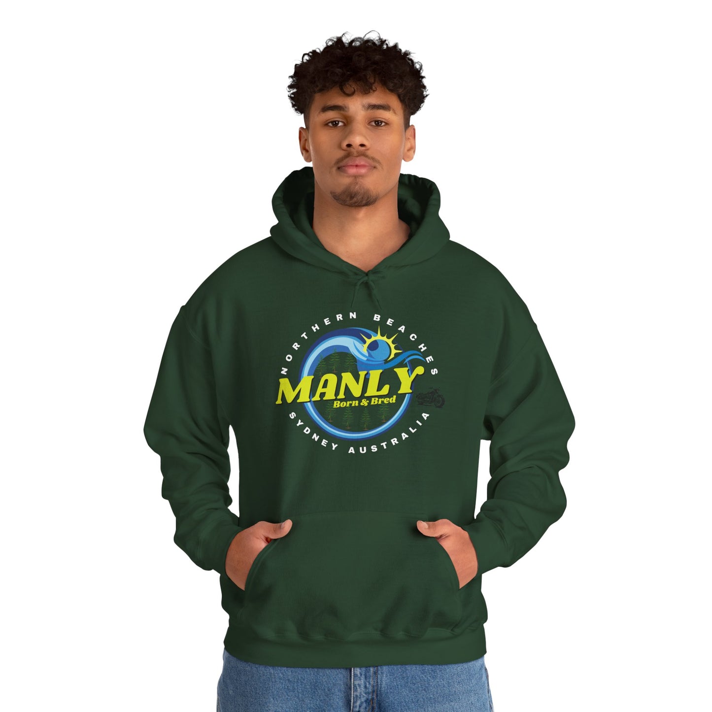 Lost Manly custom logo Manly Beach Surf Hoodie – Sydney Australia Vintage Surf Crest Hoodie - Lost Manly Shop