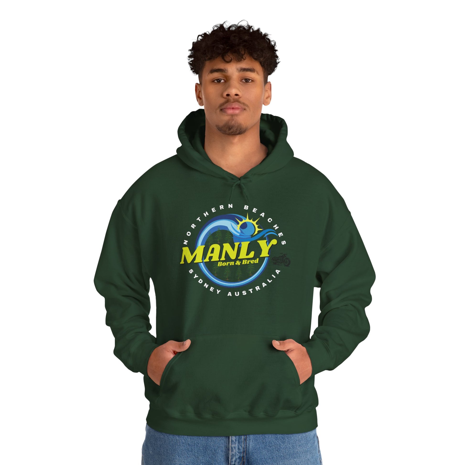 Lost Manly custom logo Manly Beach Surf Hoodie – Sydney Australia Vintage Surf Crest Hoodie - Lost Manly Shop