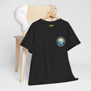 Heavy Cotton T-Shirt with free Canva custom designed logo front and back 