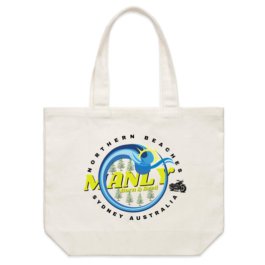 Lost Manly custom logo The Manly Barry Born & Bred edition AS Colour - Shoulder Canvas Tote Bag - Lost Manly Shop