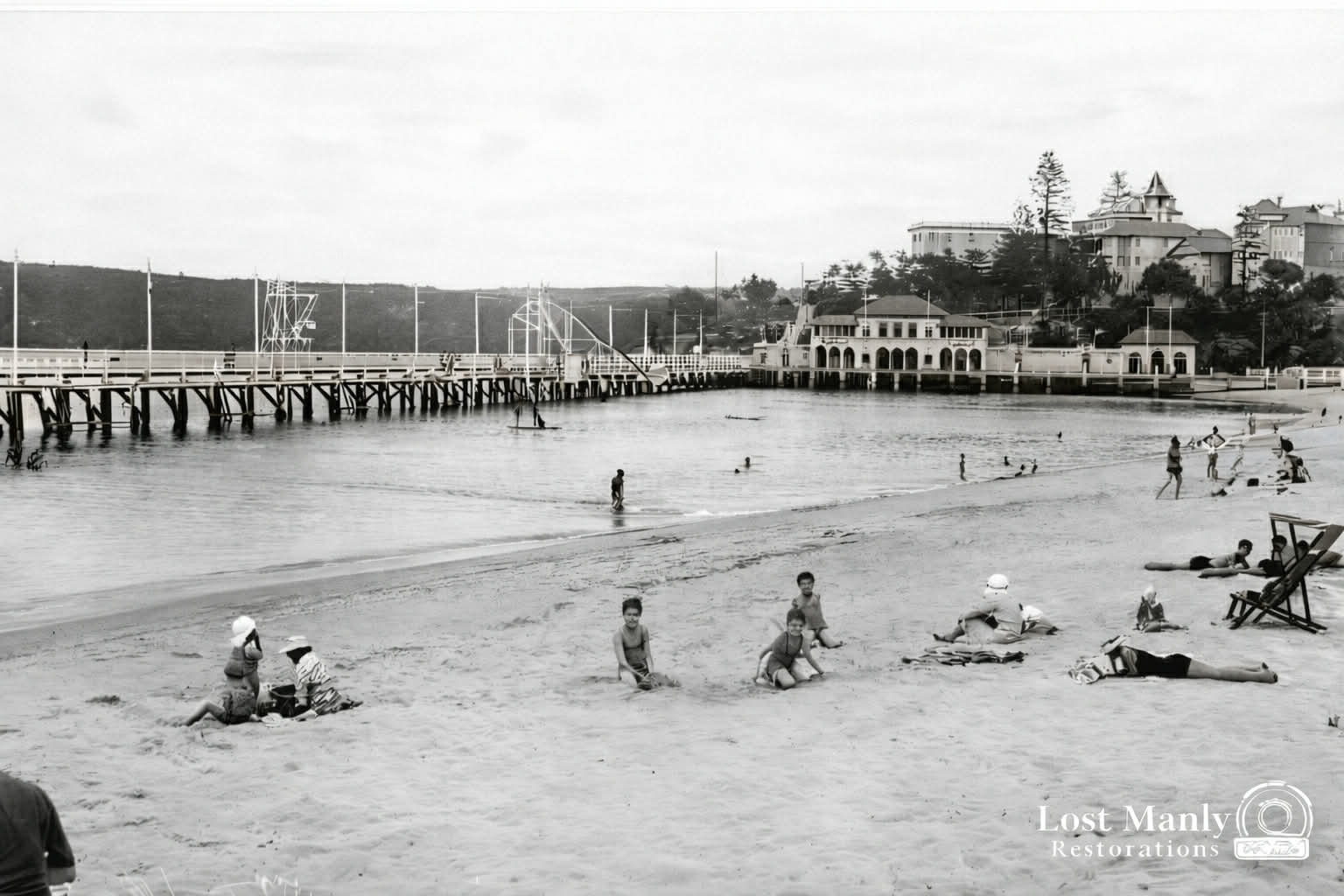 Manly Harbour Pool & Promenade — Restored 1930s Photograph - Lost Manly Shop