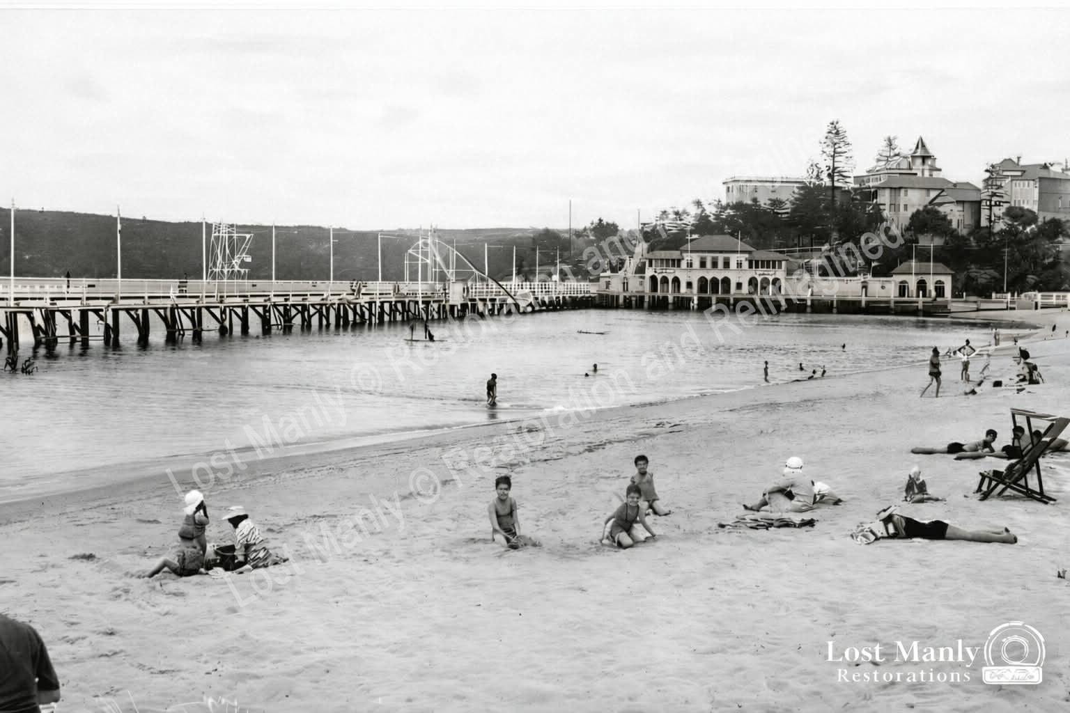 Manly Harbour Pool & Promenade — Restored mid1930s Photograph - Lost Manly Shop