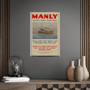 Poster Print - Manly Seven Miles from Sydney a Thousand Miles from Care 1940s Ferry Travel Printify