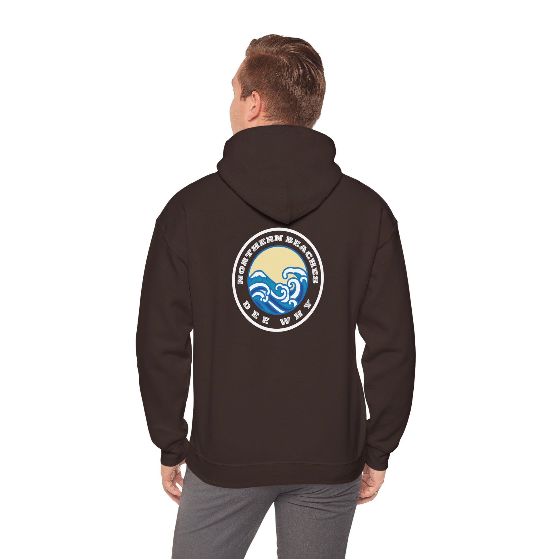 Lost Manly custom Northern Beaches Dee Why front and back logo edition Hoodie - Lost Manly Shop