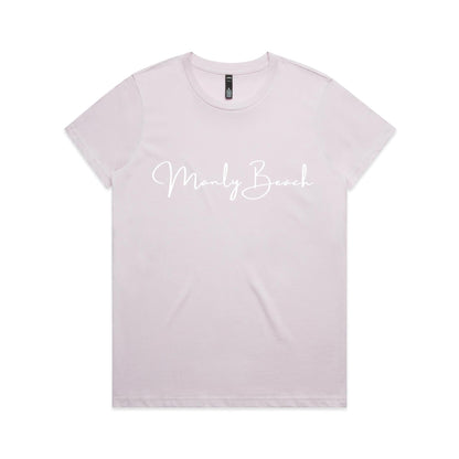 Lost Manly custom logo Manly Beach edition AS Colour Women's Maple Tee - Lost Manly Shop