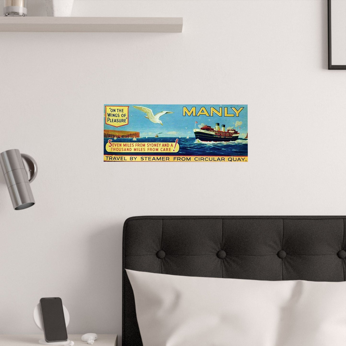 Manly Ferry South Steyne 1940s Vintage Travel Poster Replica 