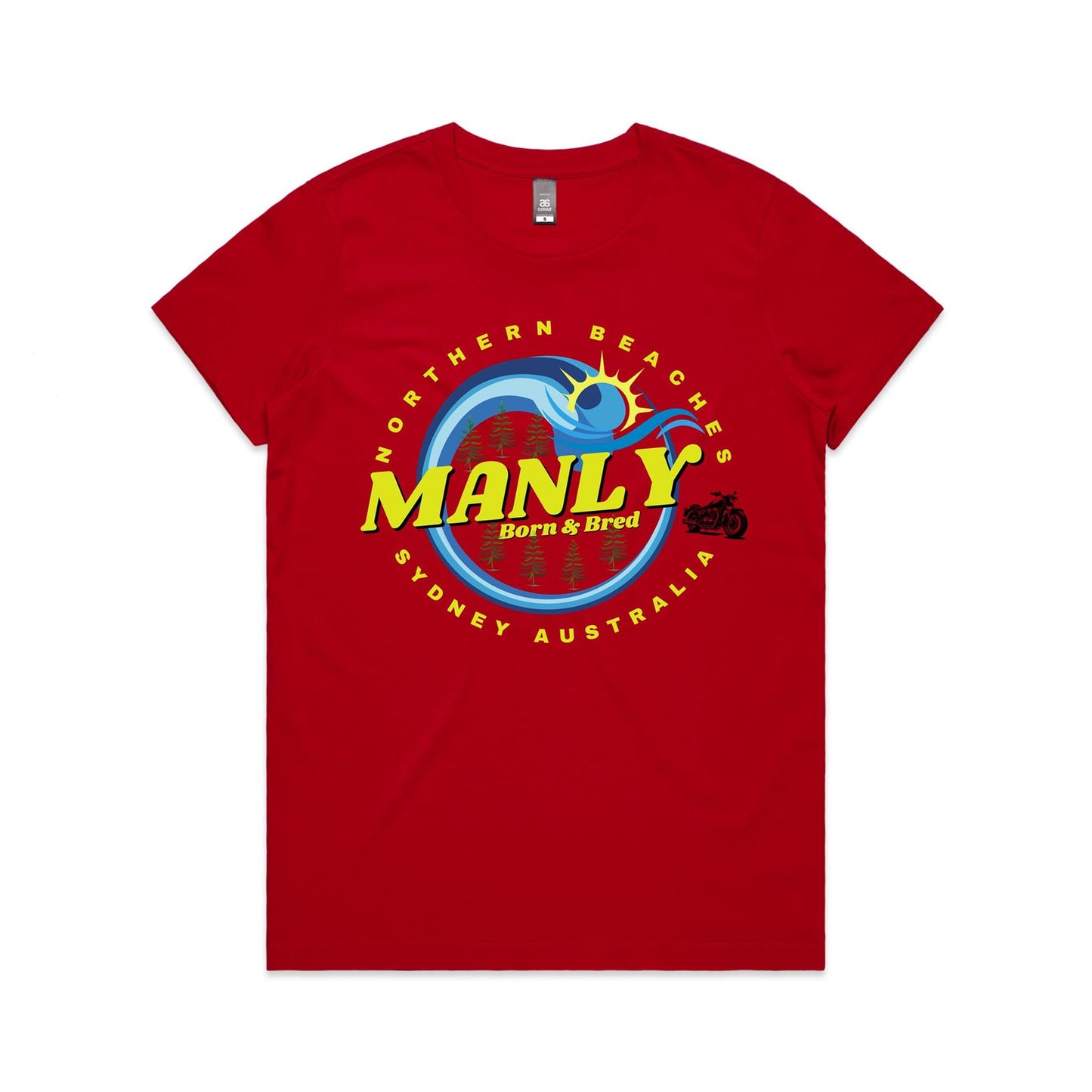 Lost Manly custom logo Manly Born & Bred edition AS Colour Women's Maple Tee - Lost Manly Shop
