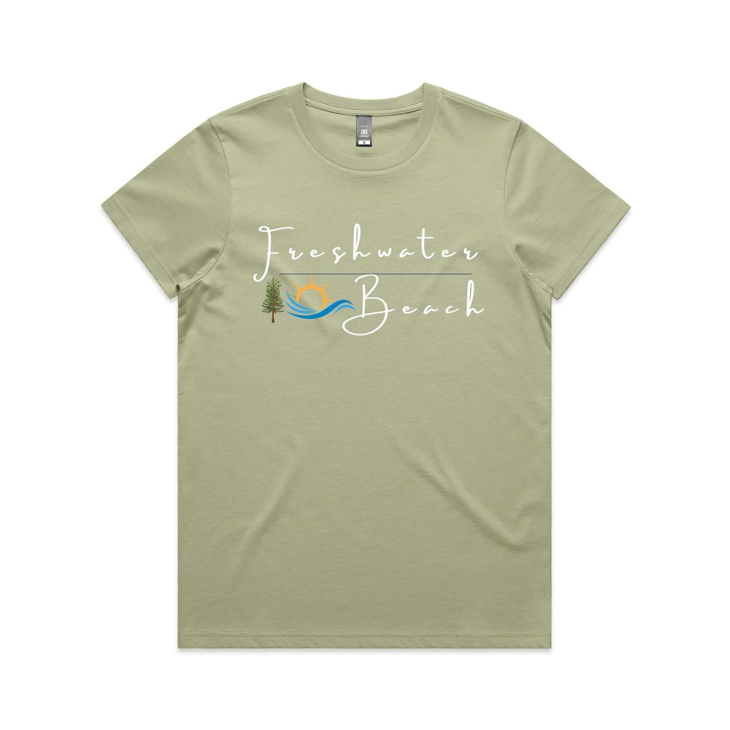 Lost Manly custom logo Manly Beach edition AS Colour Women's Maple Tee - Lost Manly Shop