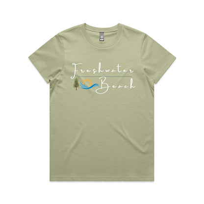 Lost Manly custom logo Manly Beach edition AS Colour Women's Maple Tee - Lost Manly Shop
