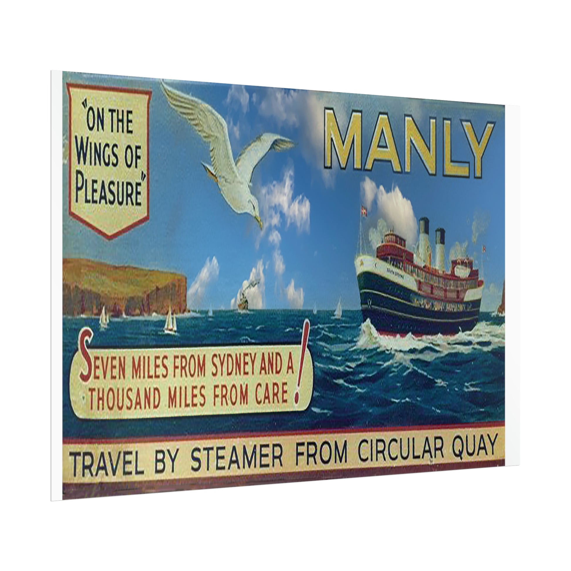 Seven Miles from Sydney Travel Poster 1940s Rolled Posters - Lost Manly Shop