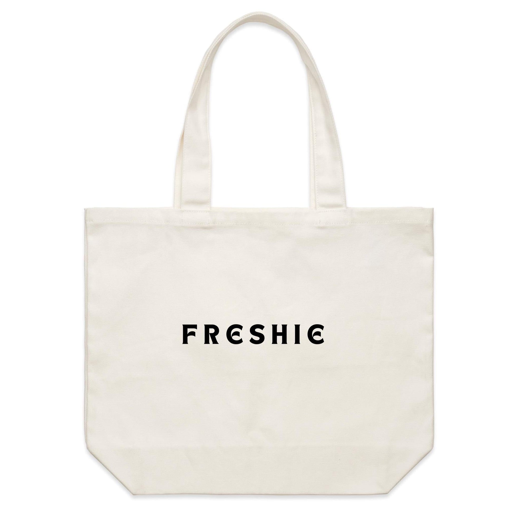 AS Colour - Shoulder Canvas Tote Bag Freshie custom logo black font 
