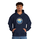 Hoodie with free Canva custom design logo front back Bondi bnb/Bilgola 