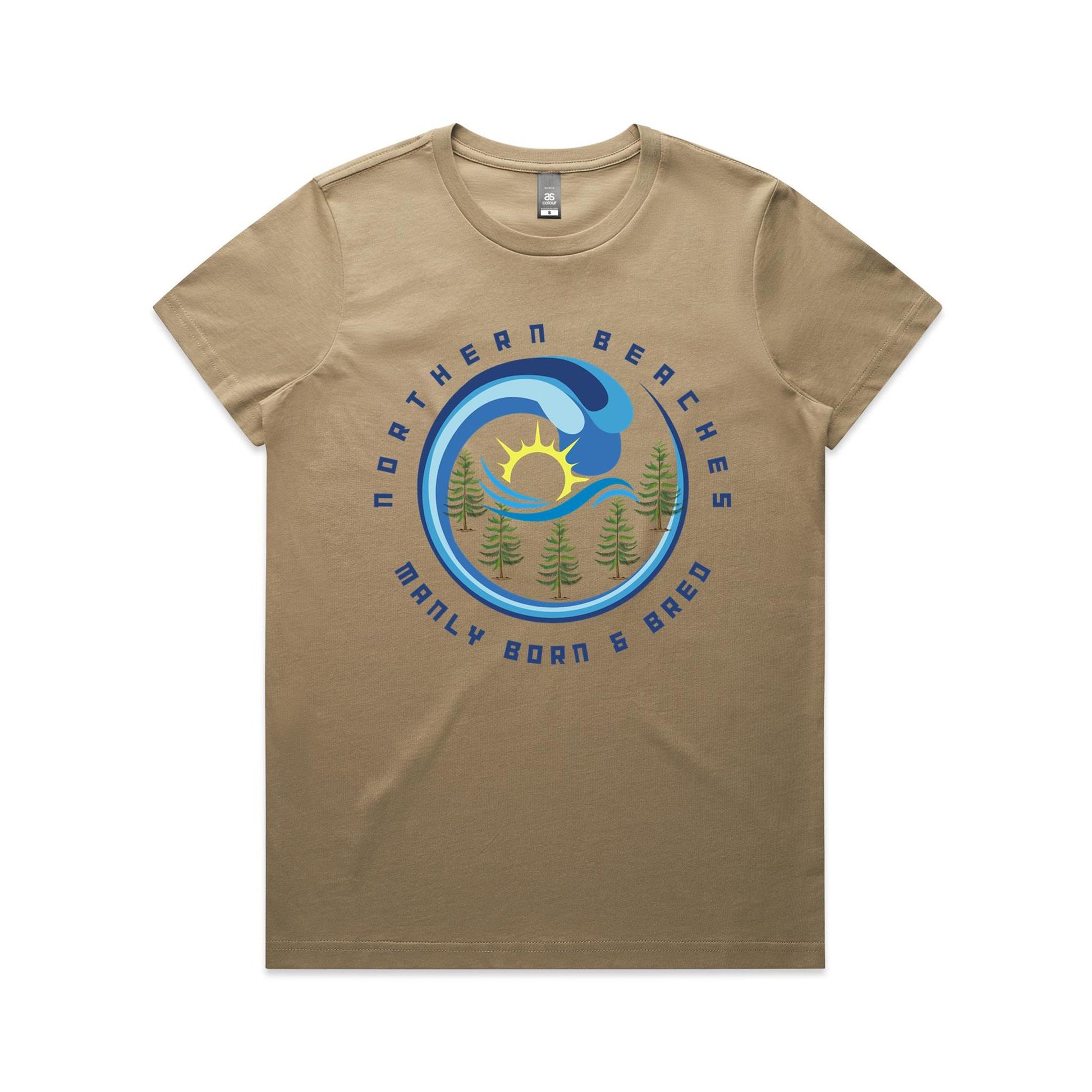 Lost Manly Custom Manly Beach Logo Edition AS Colour Women's Maple Tee - Lost Manly Shop