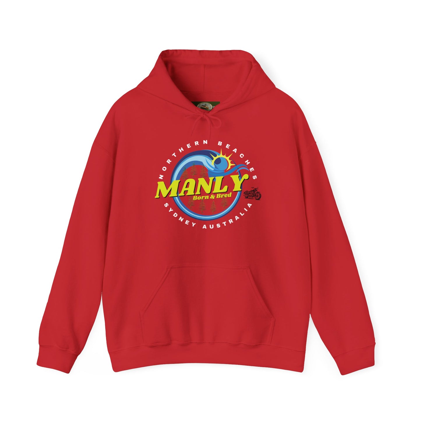 Lost Manly custom logo Manly Beach Surf Hoodie – Sydney Australia Vintage Surf Crest Hoodie - Lost Manly Shop