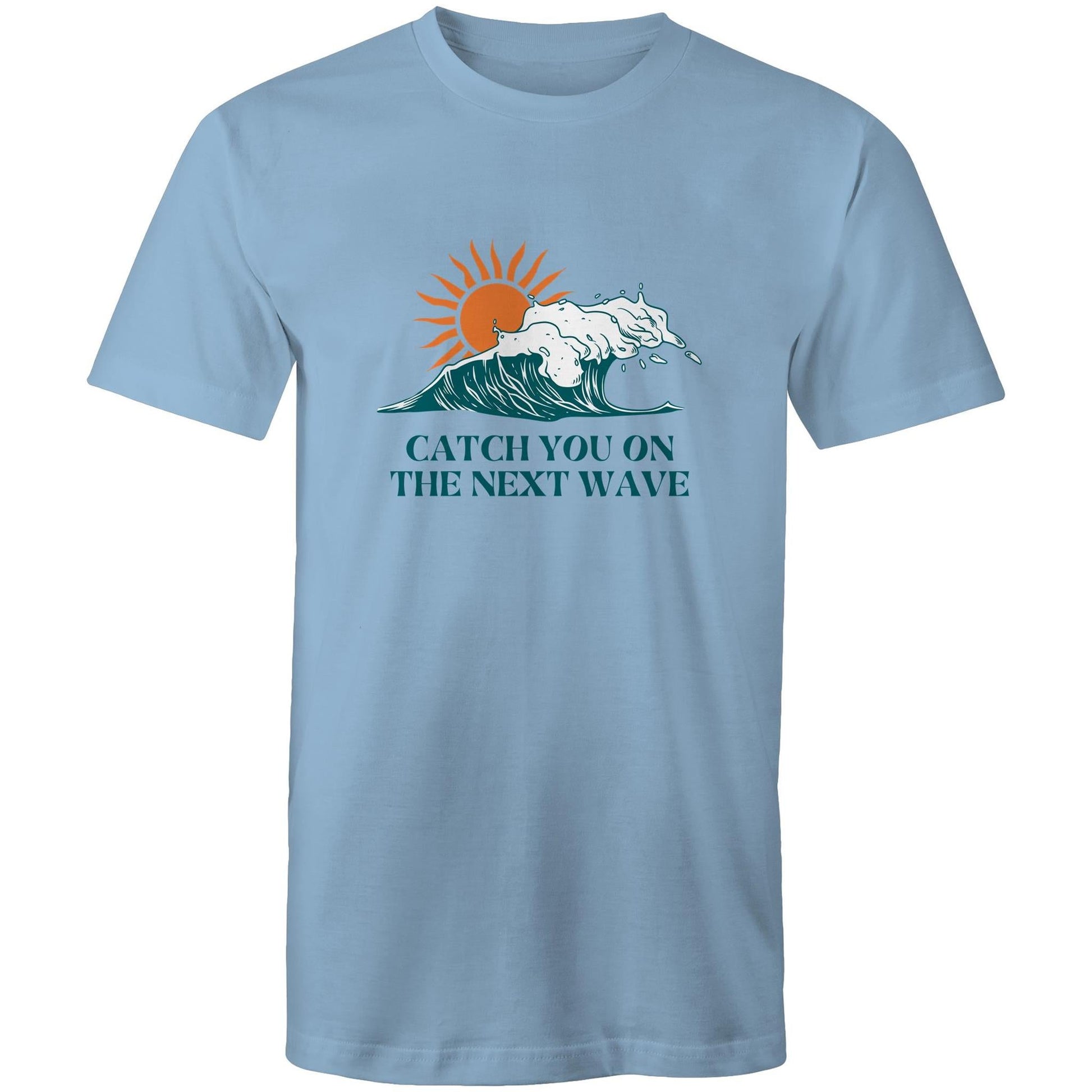 Mens T-Shirt Catch you on the next wave custom logo 