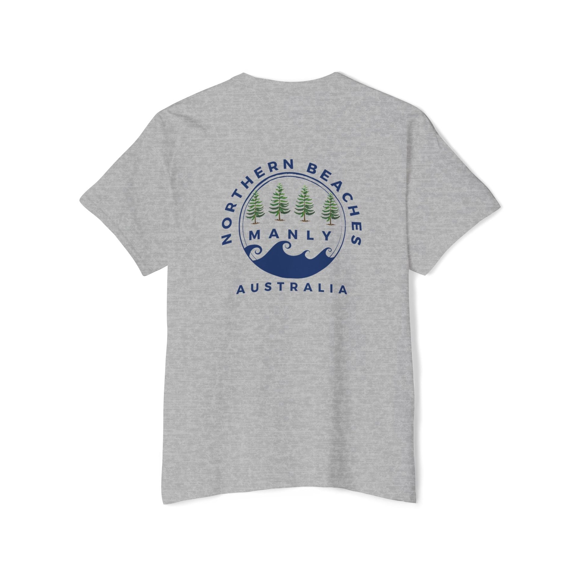 "The Westwood" Northern Beaches custom design different logo front and back Heavy Cotton Pocket Tee Printify