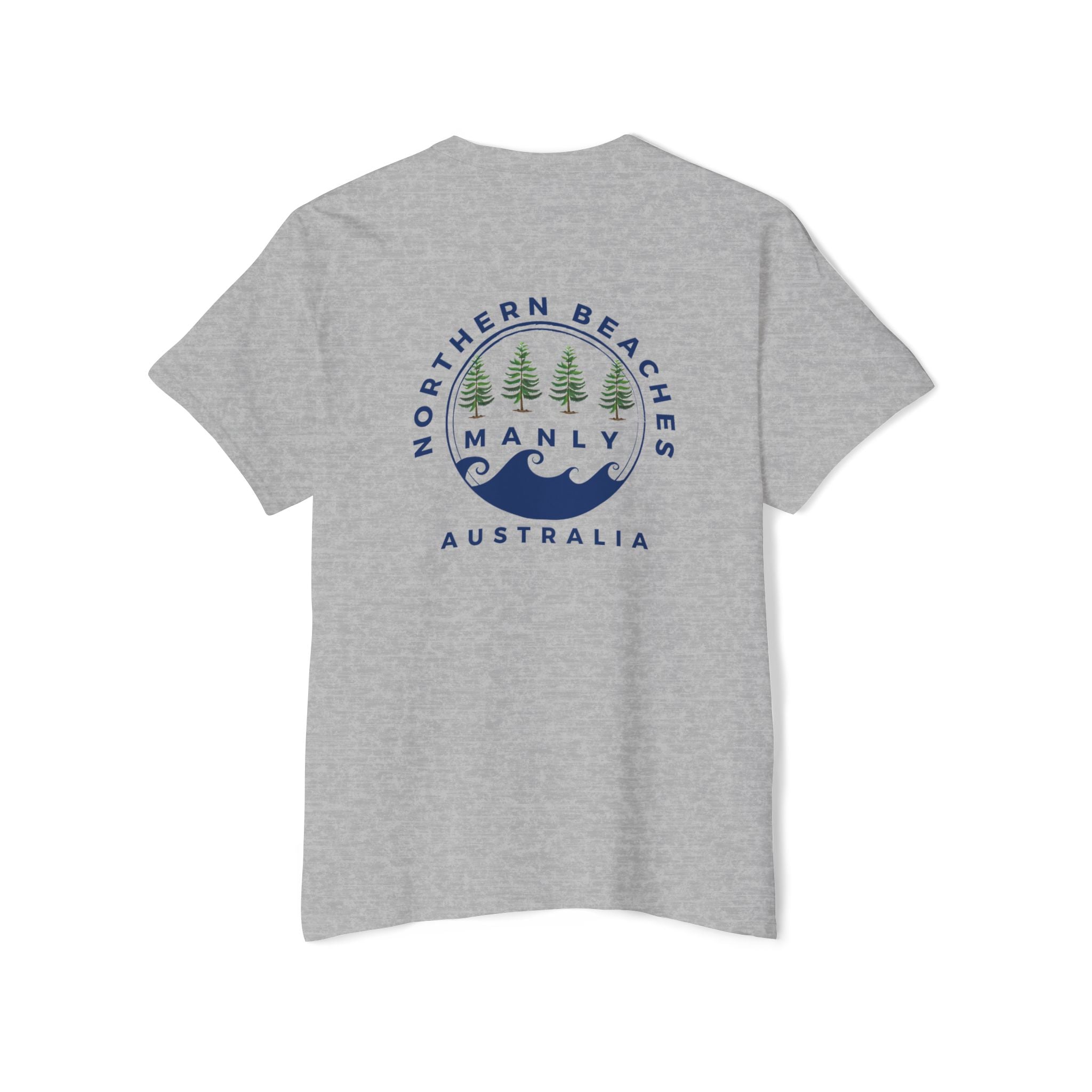 "The Westwood" Northern Beaches custom design different logo front and back Heavy Cotton Pocket Tee Printify