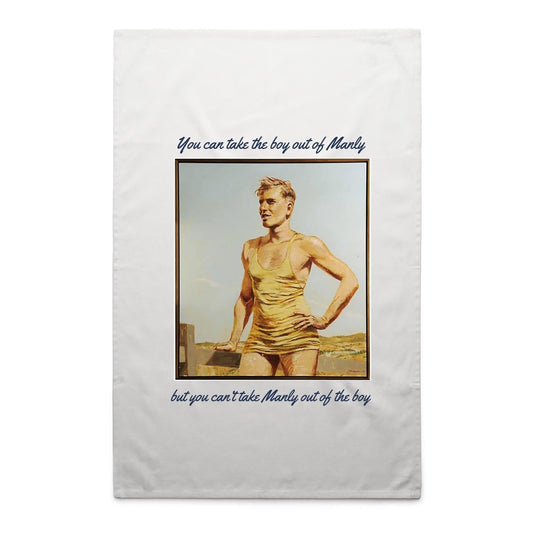 Lost Manly Cotton Tea Towel | Archive Collection - Andrew “Boy” Charlton — From Manly to Olympic Gold, 1924 