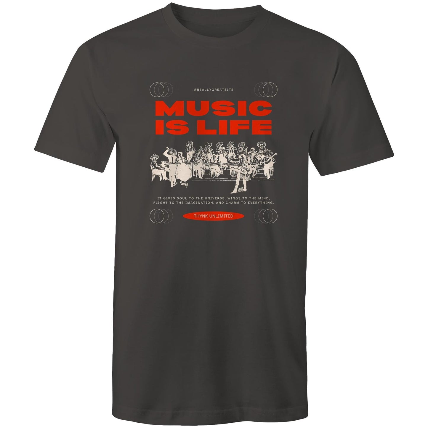 Mens T-Shirt Music is Life 
