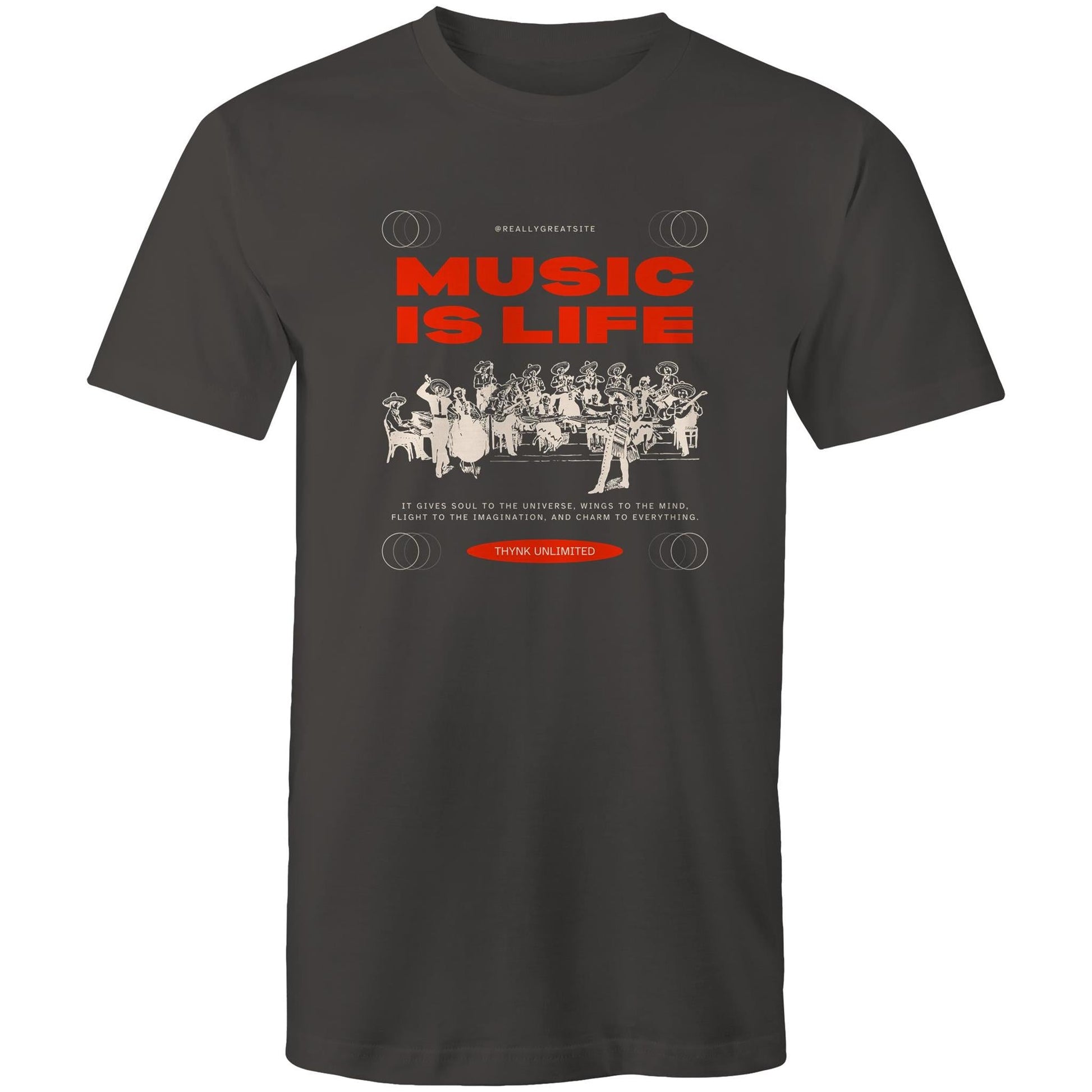 Mens T-Shirt Music is Life 