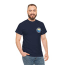 Heavy Cotton T-Shirt with free Canva custom designed logo front and back 
