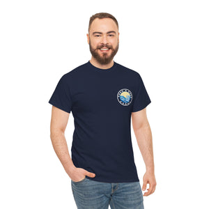 Heavy Cotton T-Shirt with free Canva custom designed logo front and back 