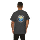 Heavy Cotton T-Shirt with free Canva custom designed logo front and back 