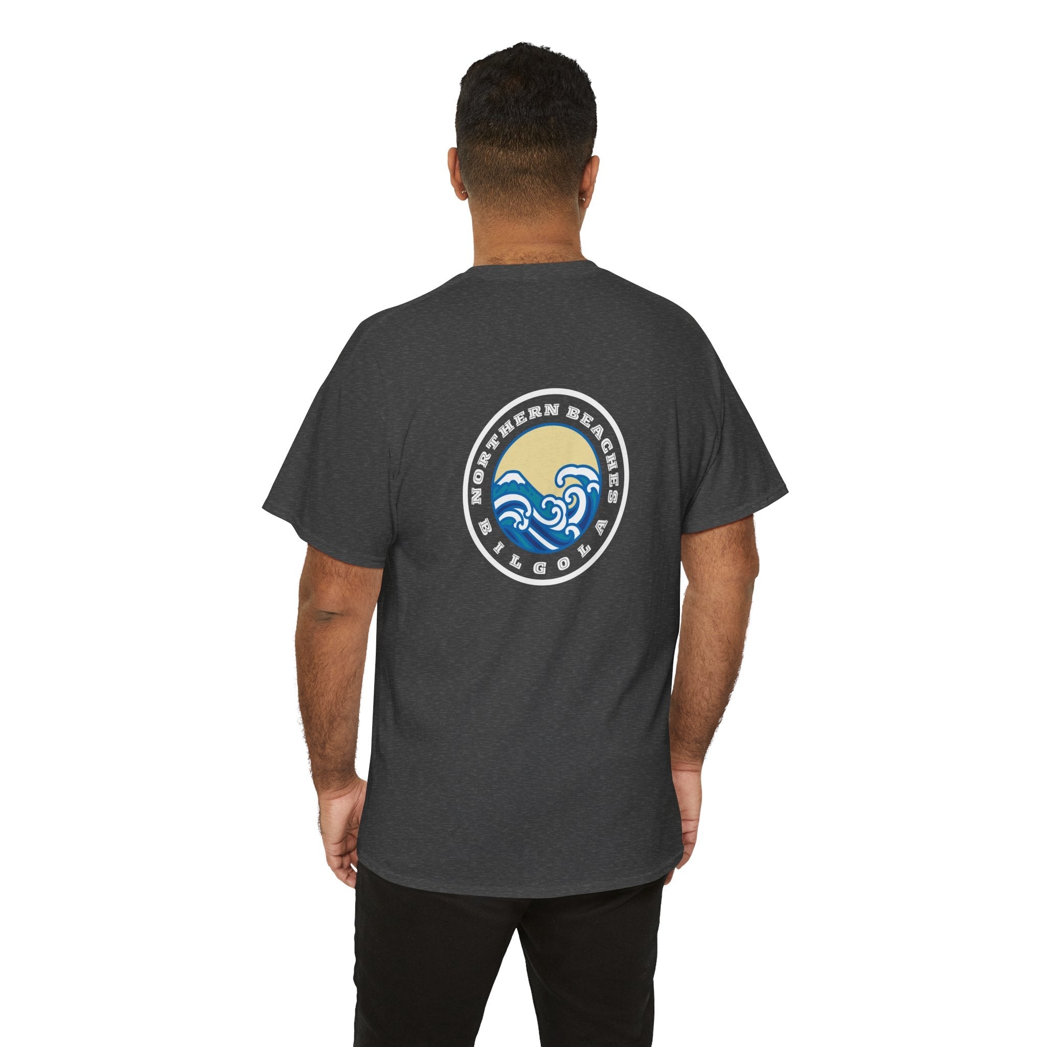 Heavy Cotton T-Shirt with free Canva custom designed logo front and back 