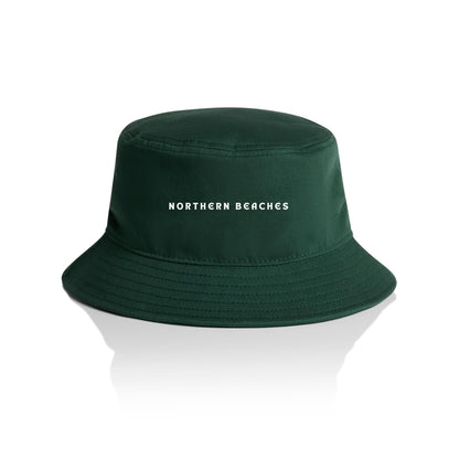 AS Colour Bucket Hat Northern Beaches custom logo white font 