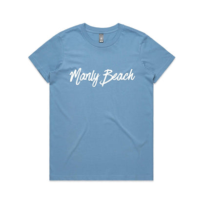 Lost Manly custom logo Manly Beach edition AS Colour Women's Maple Tee - Lost Manly Shop