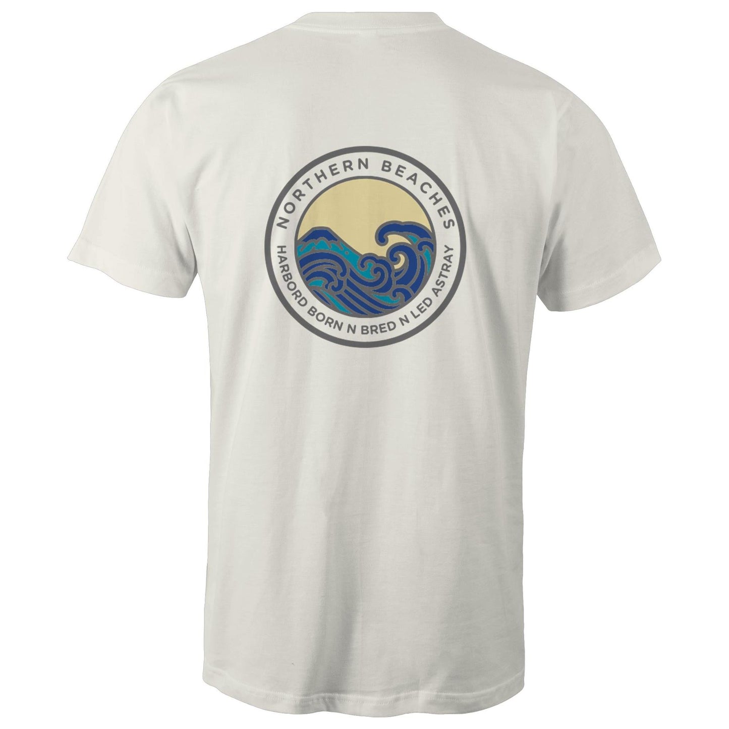 AS Colour Staple - Cotton T-Shirt Harbord Born n Bred n Led Astray logo on back - Lost Manly Shop