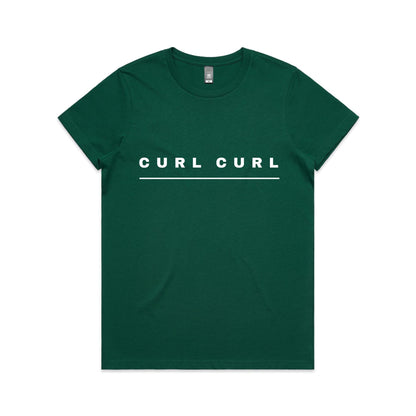 Lost Manly custom logo Curl Curl edition AS Colour Women's Maple Tee - Lost Manly Shop