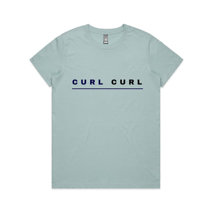 Lost Manly custom logo Curl Curl edition AS Colour Women's Maple Tee - Lost Manly Shop