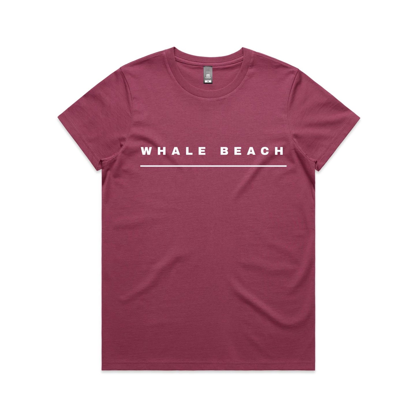 Lost Manly custom logo Whale Beach edition AS Colour Women's Maple Tee - Lost Manly Shop