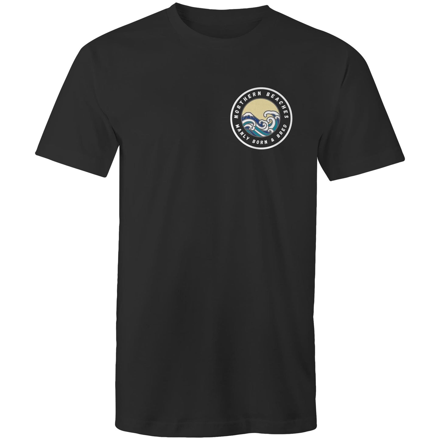 Mens T-Shirt Northern Beaches Manly Born & Bred custom logo 
