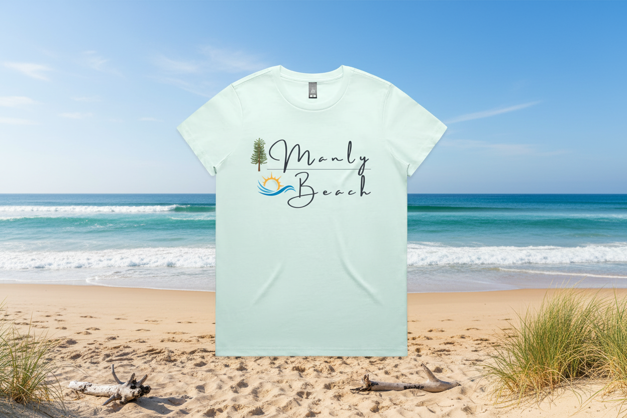 Lost Manly Custom Manly Beach Logo Limited Edition AS Colour Women's Maple Tee - Lost Manly Shop