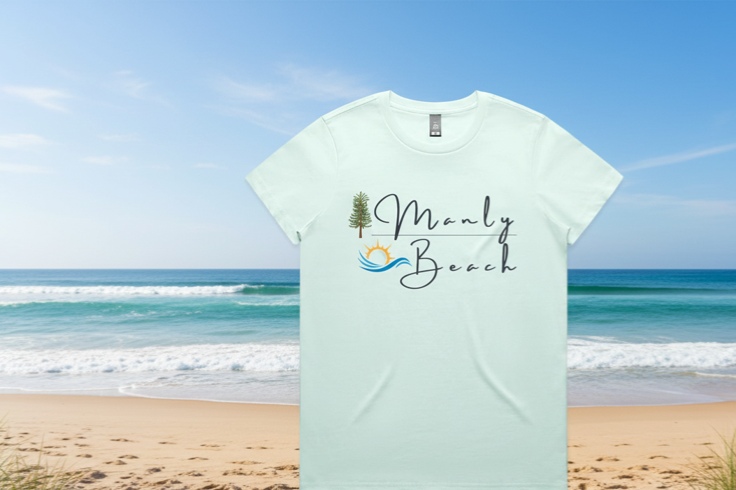 Lost Manly Custom Manly Beach Logo Limited Edition AS Colour Women's Maple Tee - Lost Manly Shop
