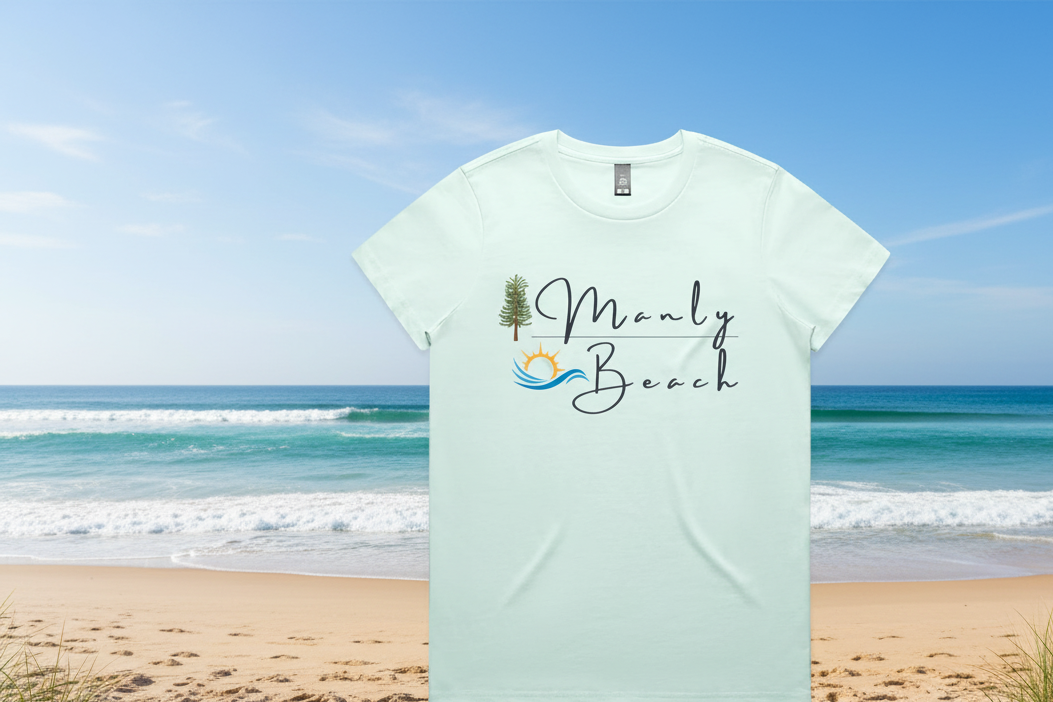 Lost Manly Custom Manly Beach Logo Limited Edition AS Colour Women's Maple Tee - Lost Manly Shop