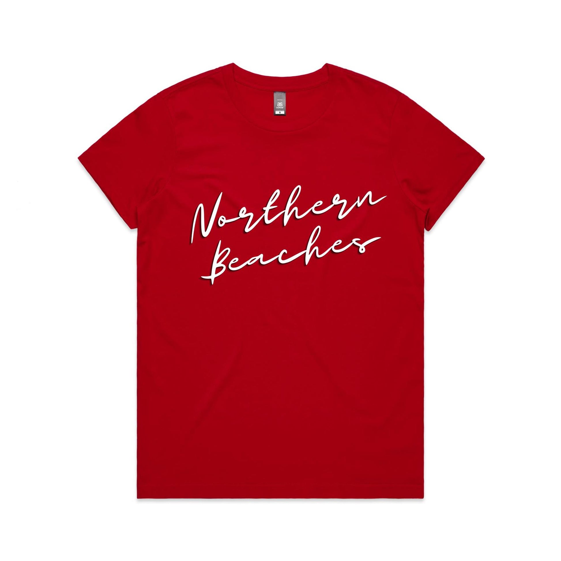 Lost Manly custom logo Northern Beaches AS Colour Women's Maple Tee - Lost Manly Shop